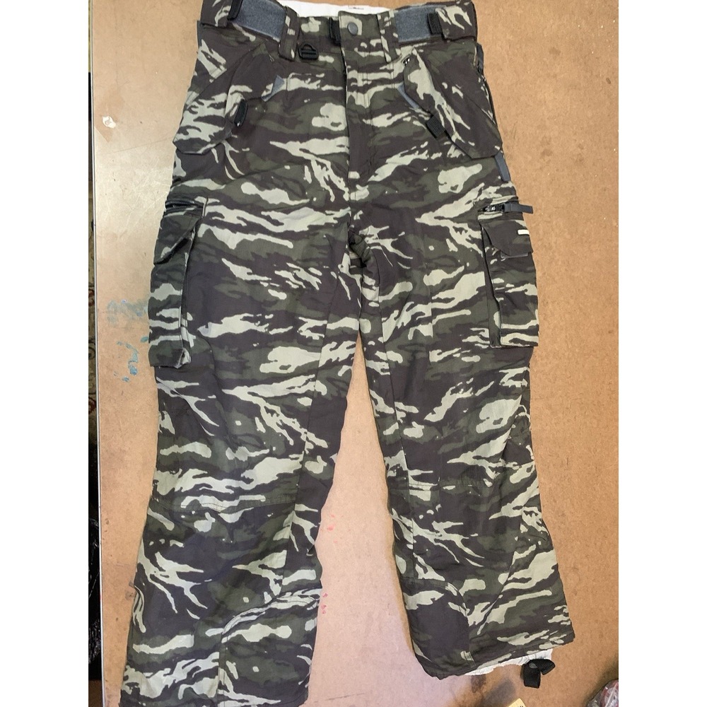 Youth Unisex Small 28x23 E408 Camo Insulated Snow‎ Board Pants Outdoors